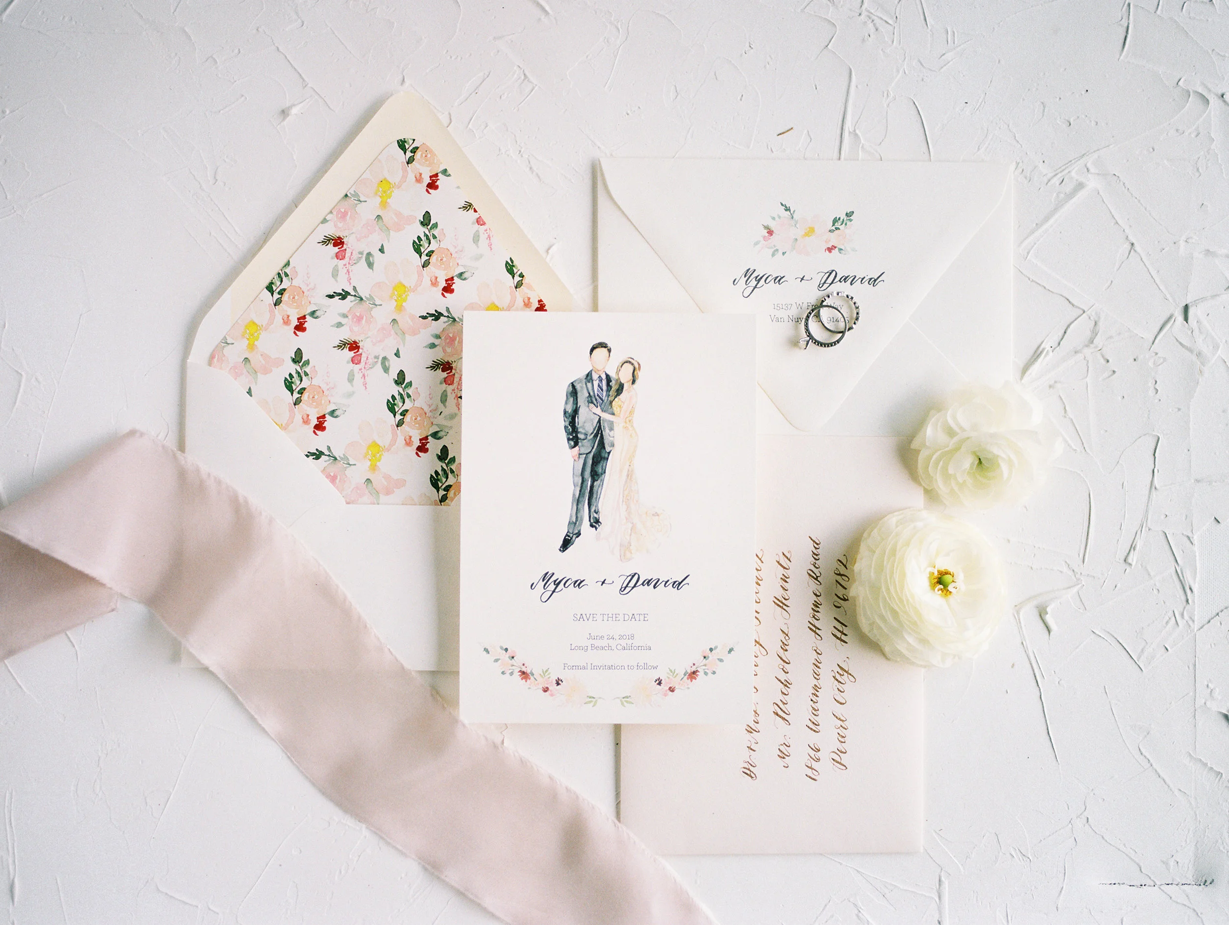 Portrait + Floral Save the Date