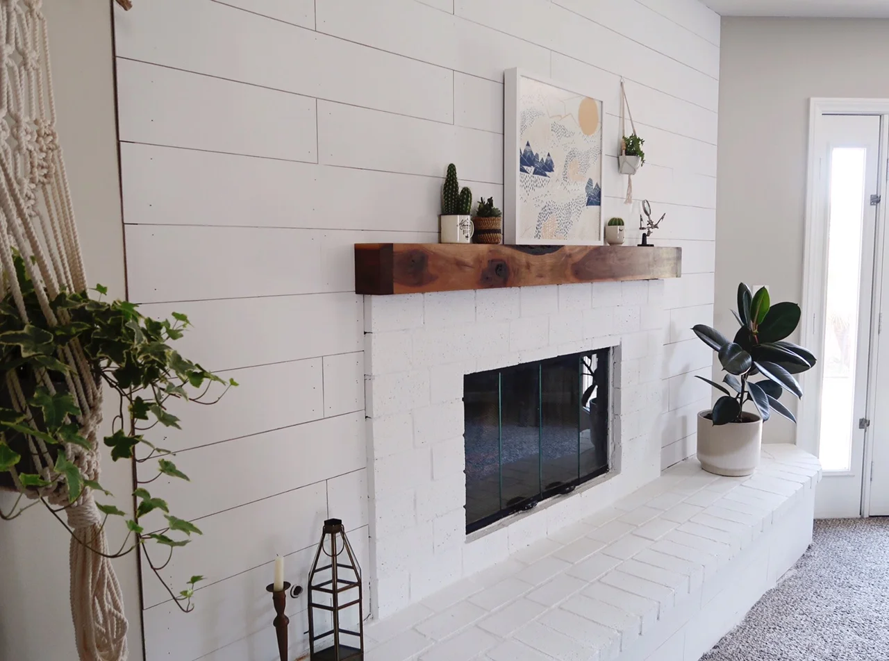 Our DIY Fireplace (before \u0026 after) — Chasing Linen | Live Art \u0026 Watercolor  Portrait, image size:1280x952