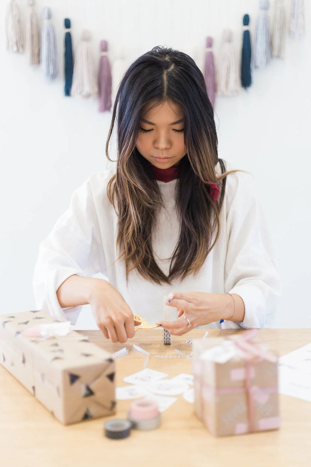 Washi Tape Gift Wrap DIY+ Free Gift Tag Designs
