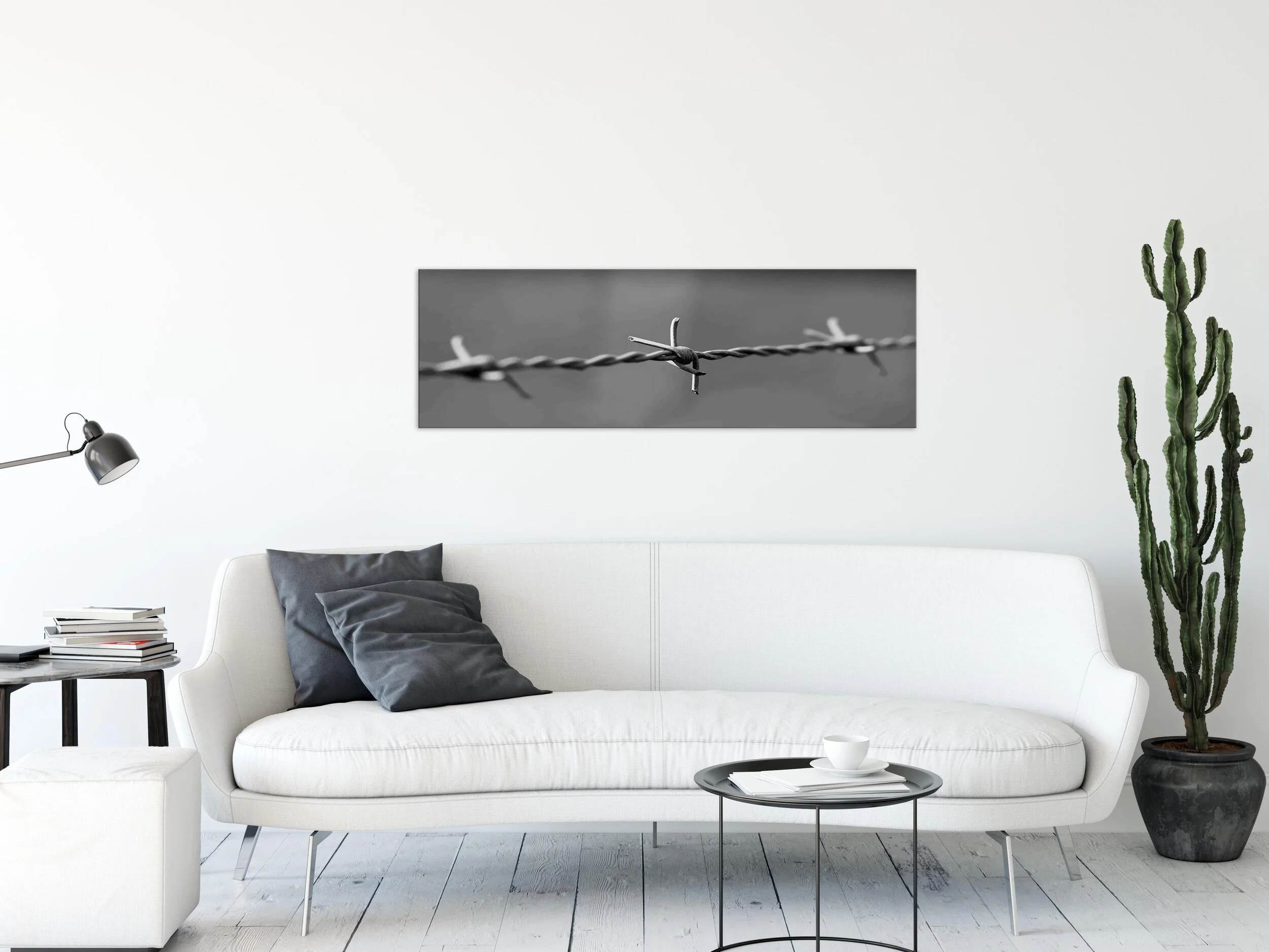 barbed wire black&amp;white abstract figurative art print