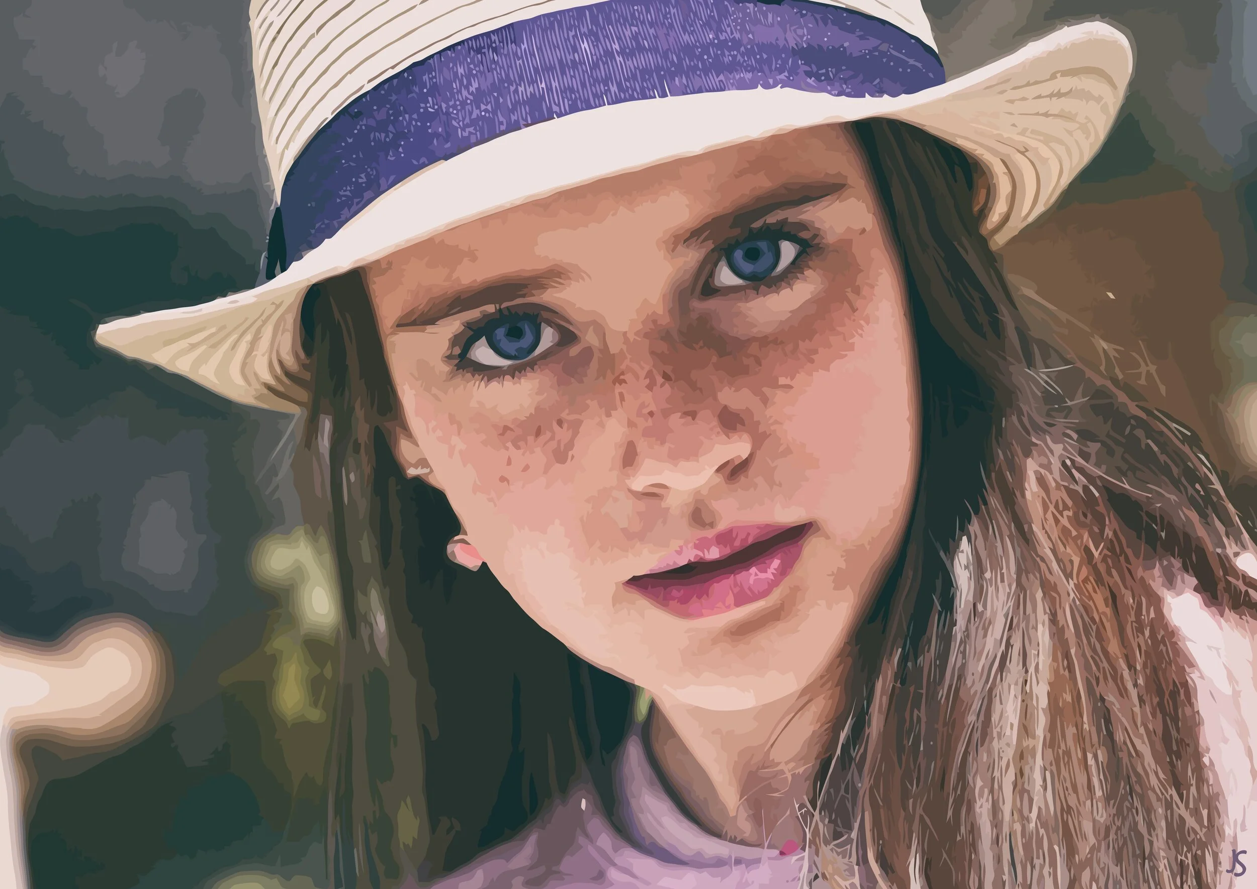 people0001-girl-cute-hat-blue-eyes-freckles-abstract-figurative-painting.jpg