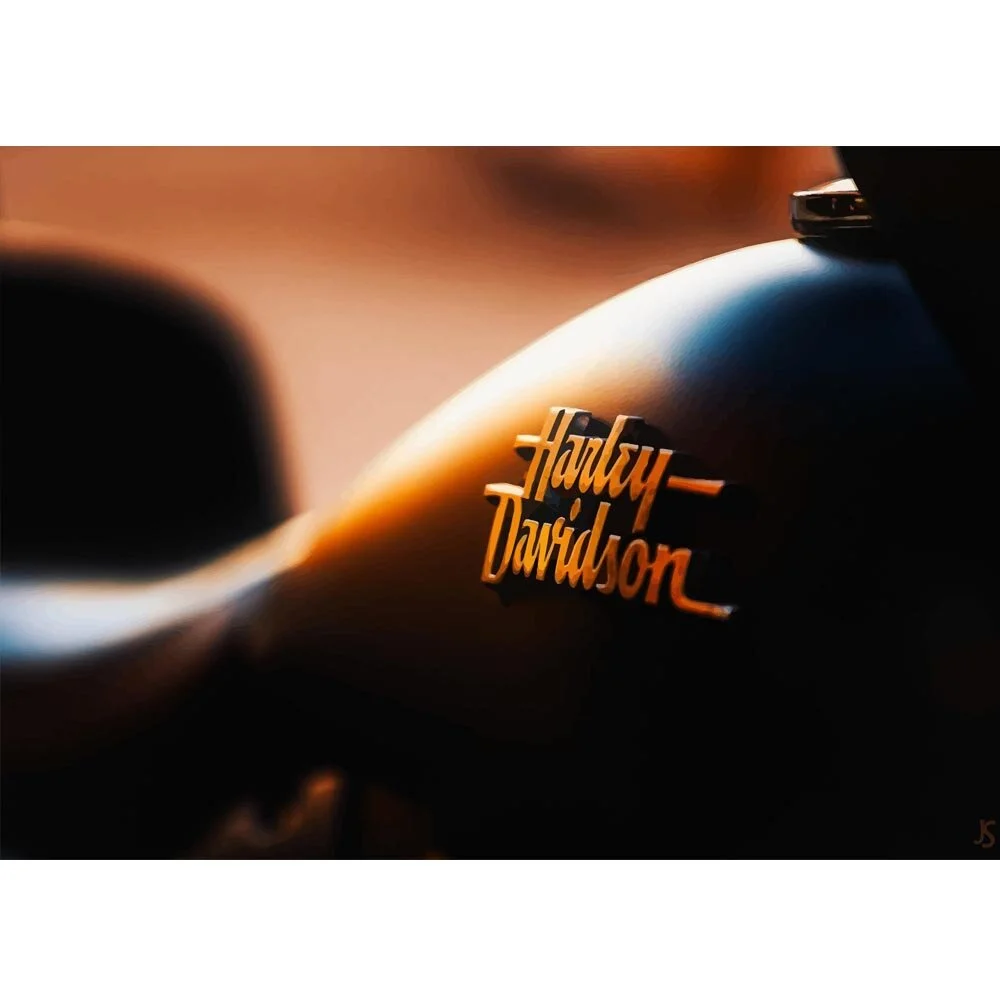 harley davidson tank close up abstract figurative print