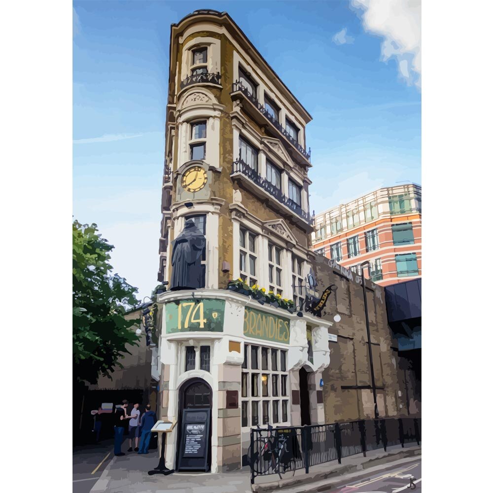 traditional english pub the black briar london england abstract figurative painting print