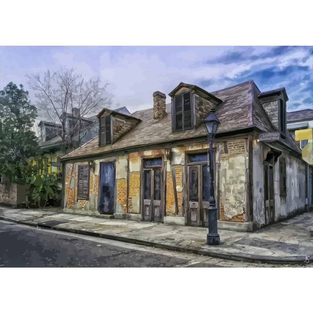 lafitte blacksmith shop new orleans louisiana abstract figurative painting print