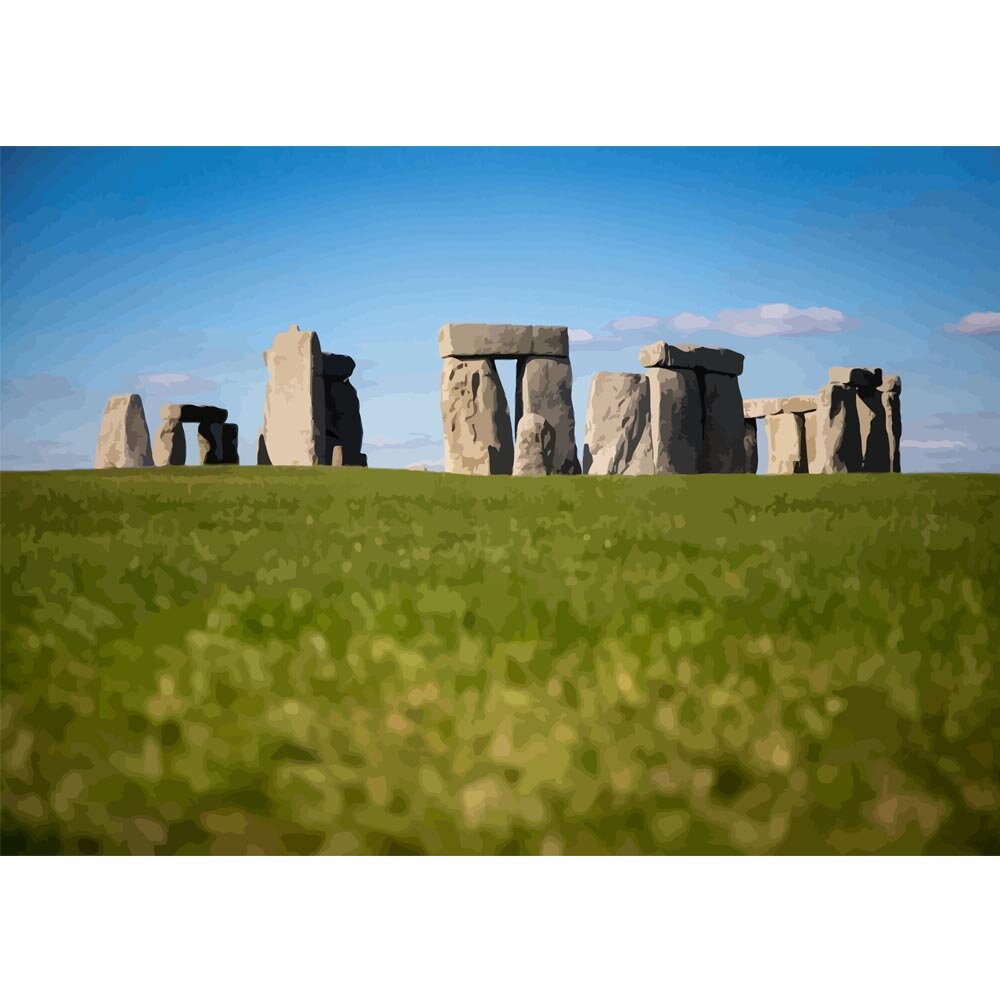 stonehenge stone circle  england abstract figurative painting print