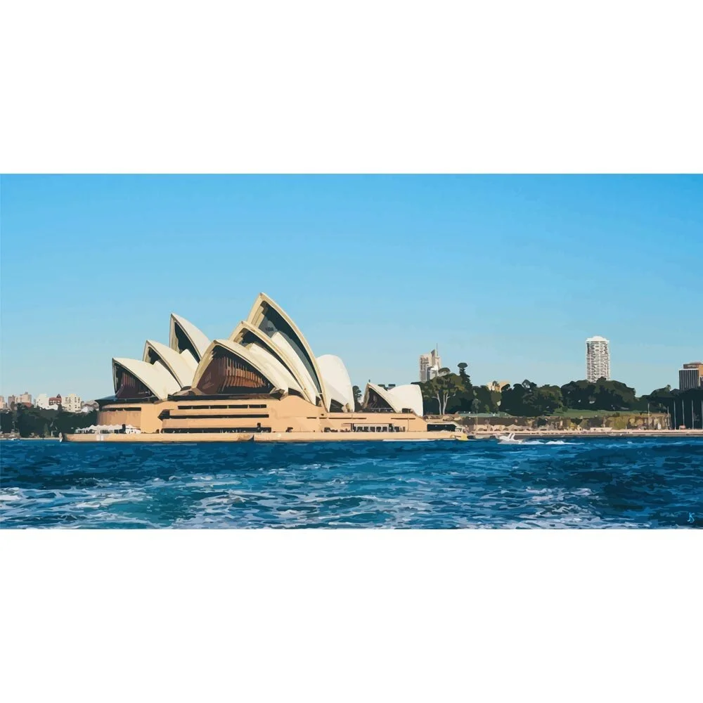 opera house sydney australia abstract figurative painting print