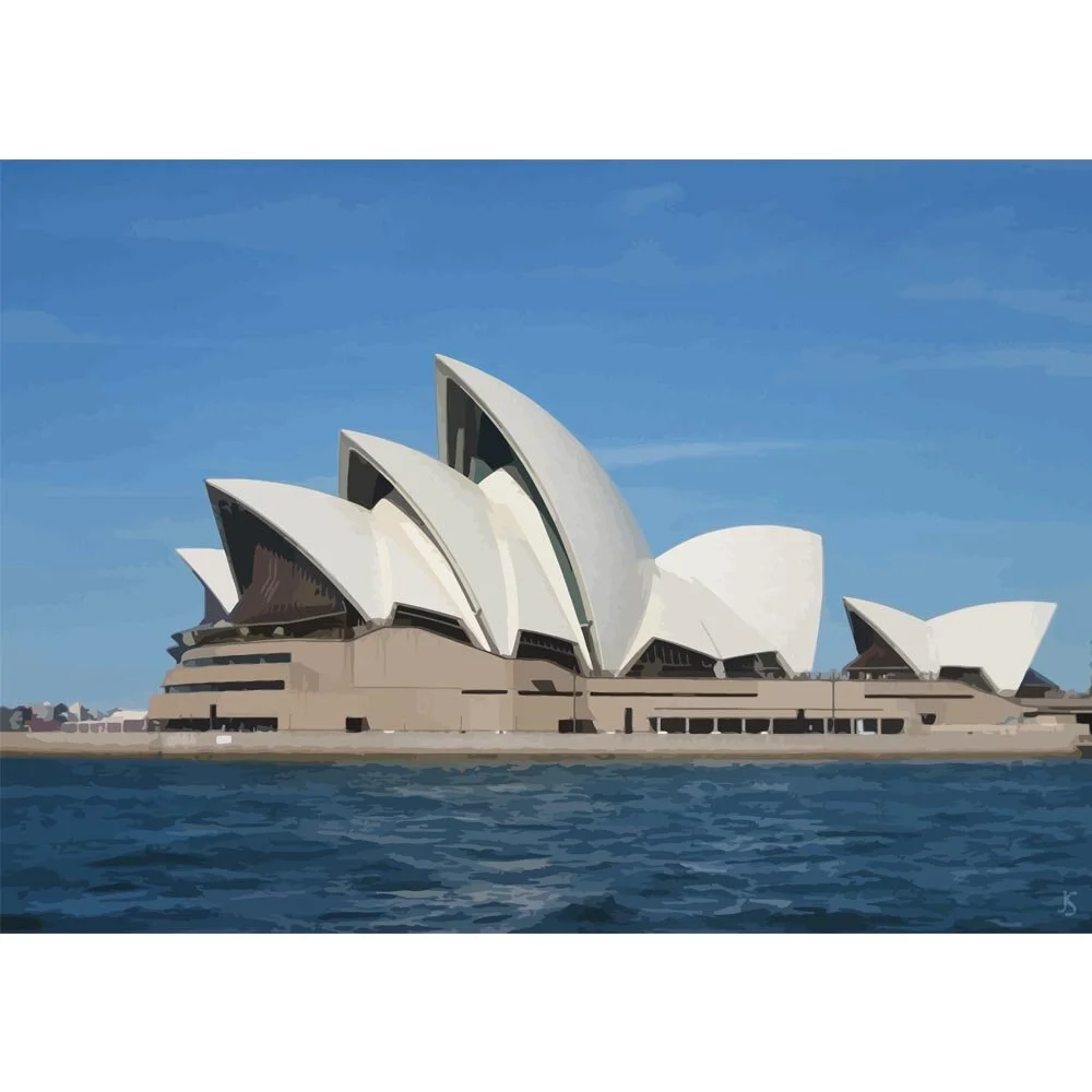 opera house sydney australia abstract figurative painting print