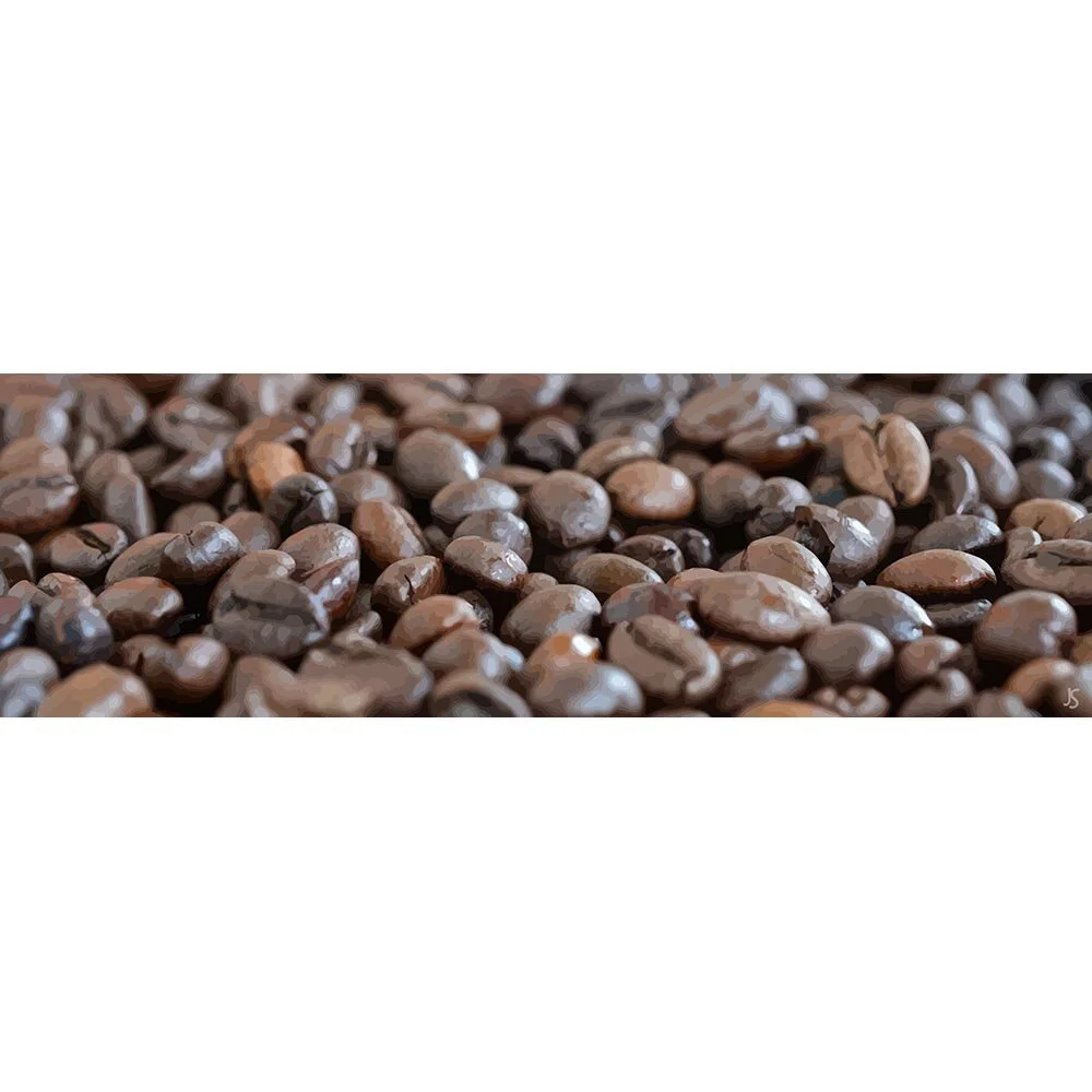 coffee beans close up panorama abstract figurative painting print