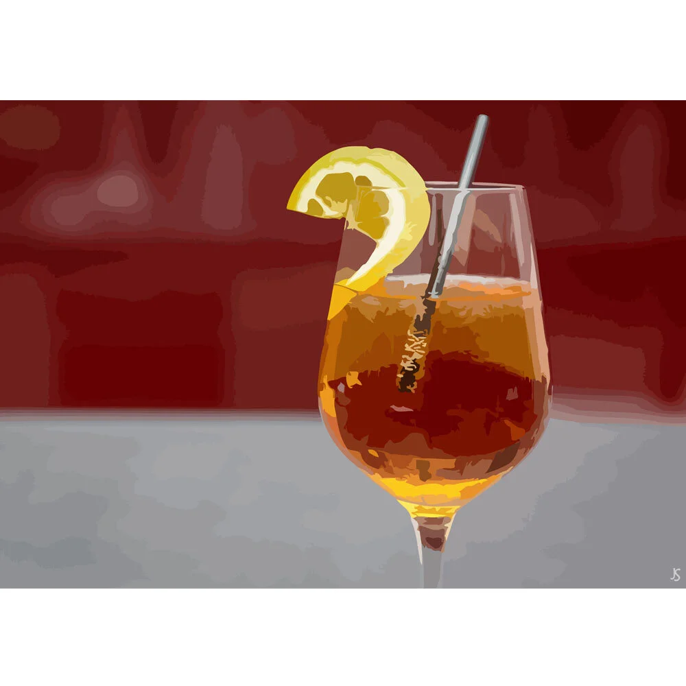 orange blossom cocktail abstract figurative painting print