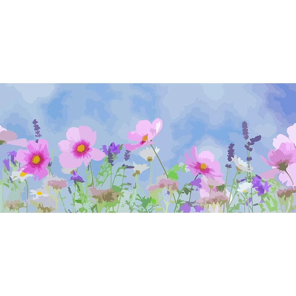 wild flowers in a field abstract figurative print