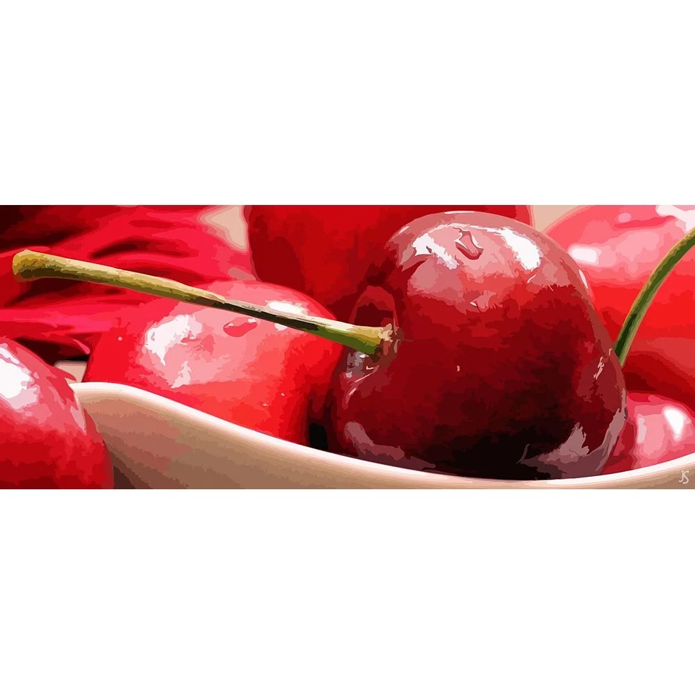 cherry close-up panorama abstract figurative print