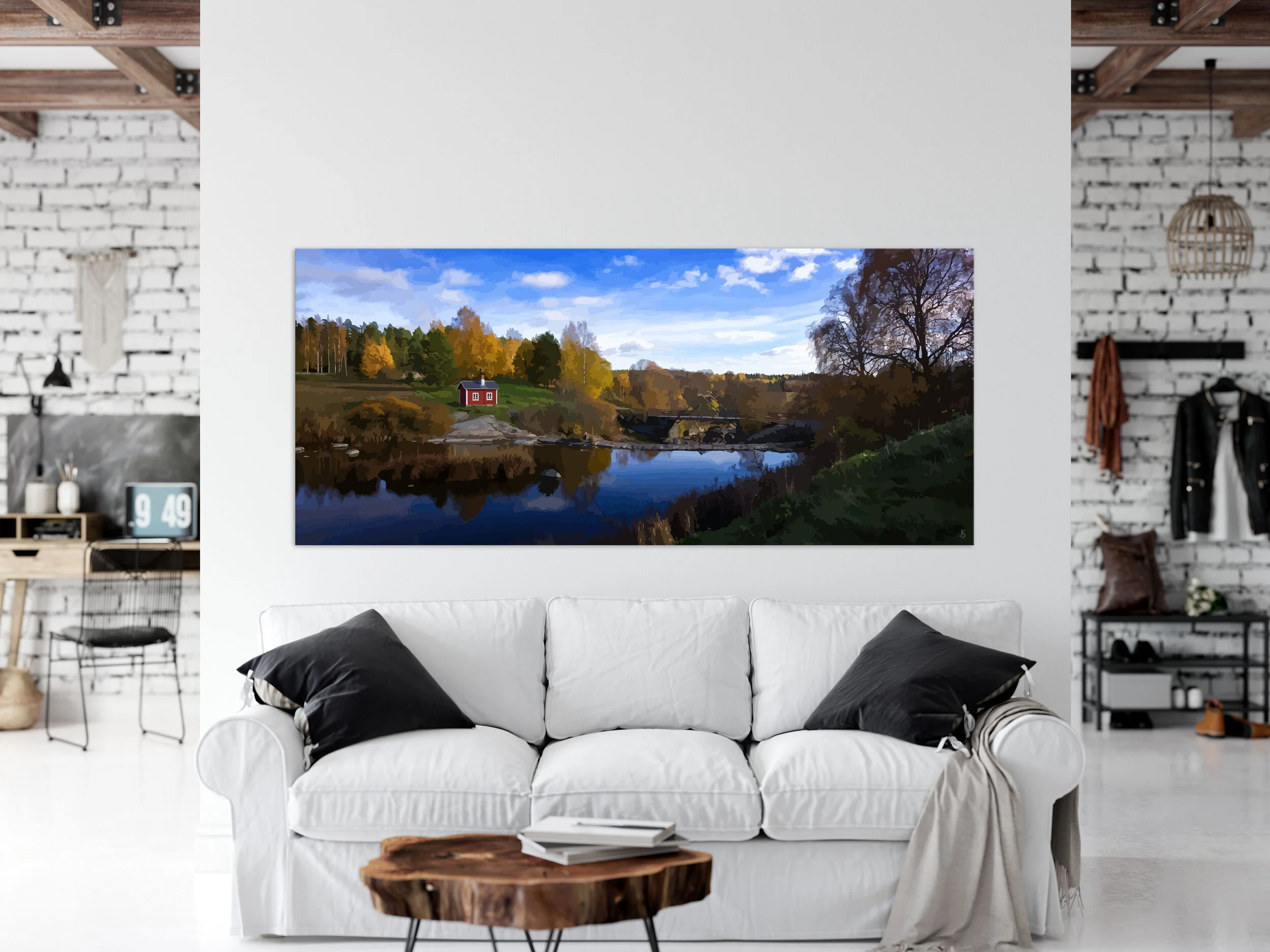 landscapes0001-norway-cabin-lake-bridge-autumn-abstract-figurative-painting-w.jpg