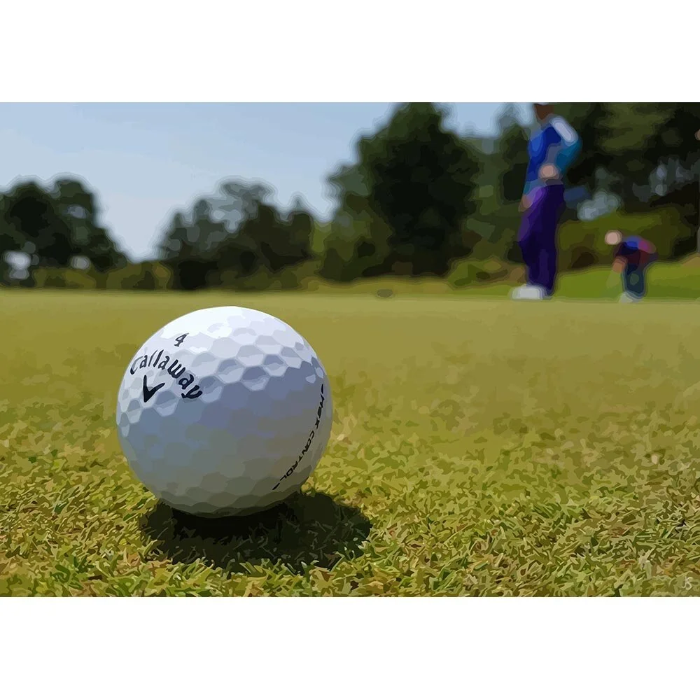 callaway golf ball on the green abstract figurative print