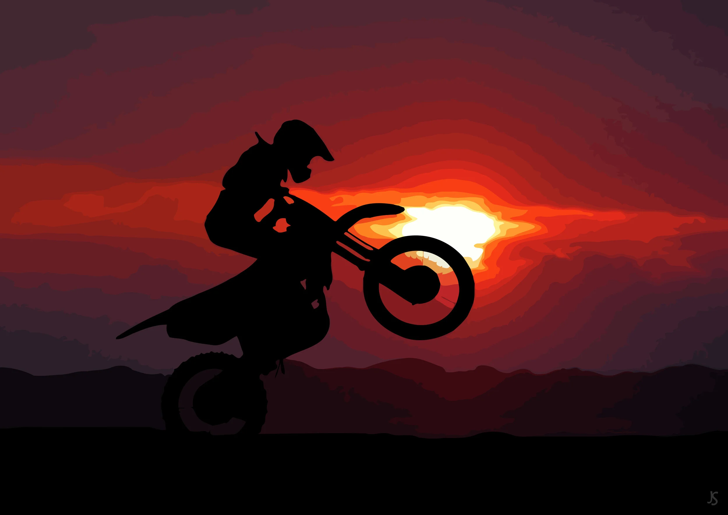 sports0034-motocross-wheelie-sunset-silhouette-abstract-figurative-painting.jpg