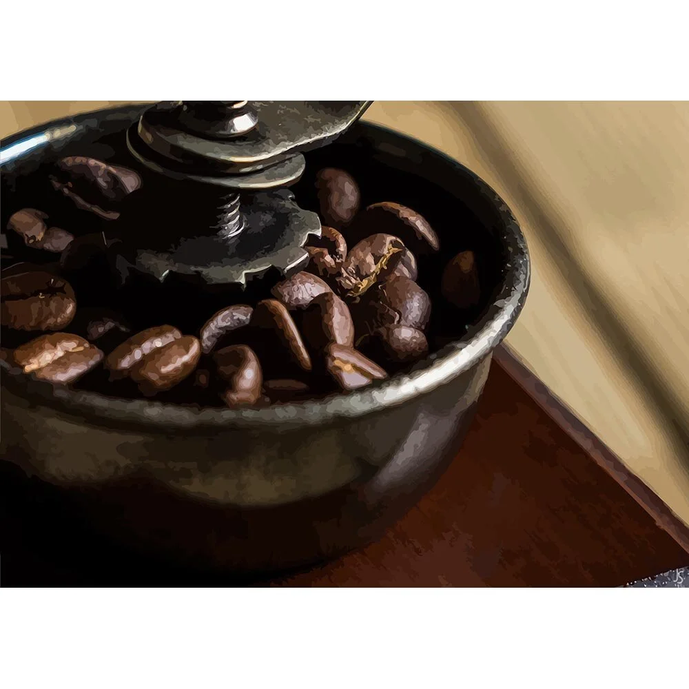 antique coffee grinder close up abstract figurative print