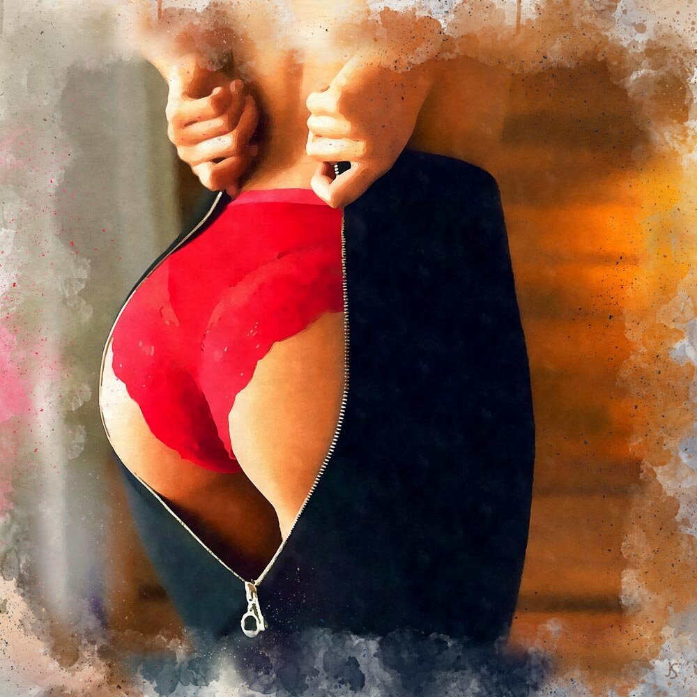 a very tight fit abstract figurative painting print