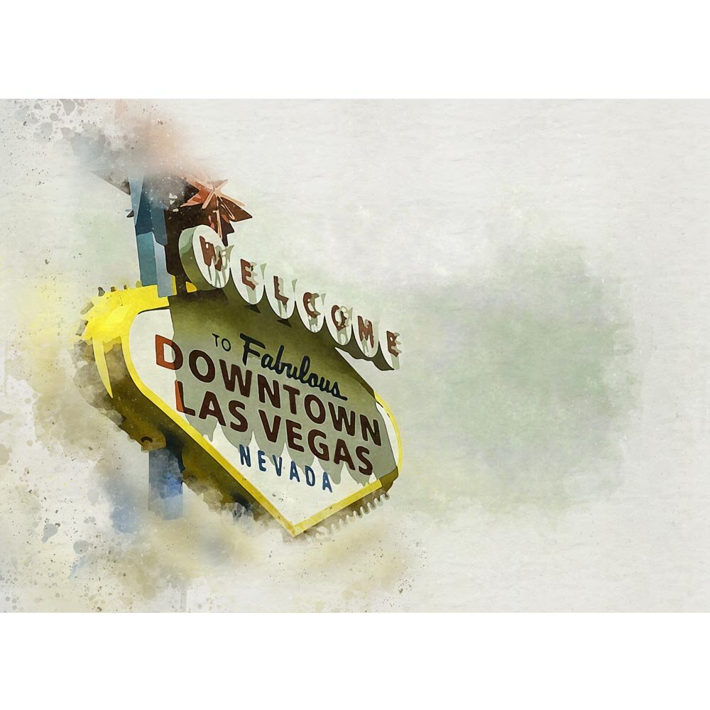 welcome to las vegas billboard abstract figurative print