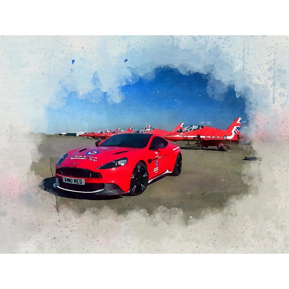 red arrows aston martin vanquish s abstract figurative art print