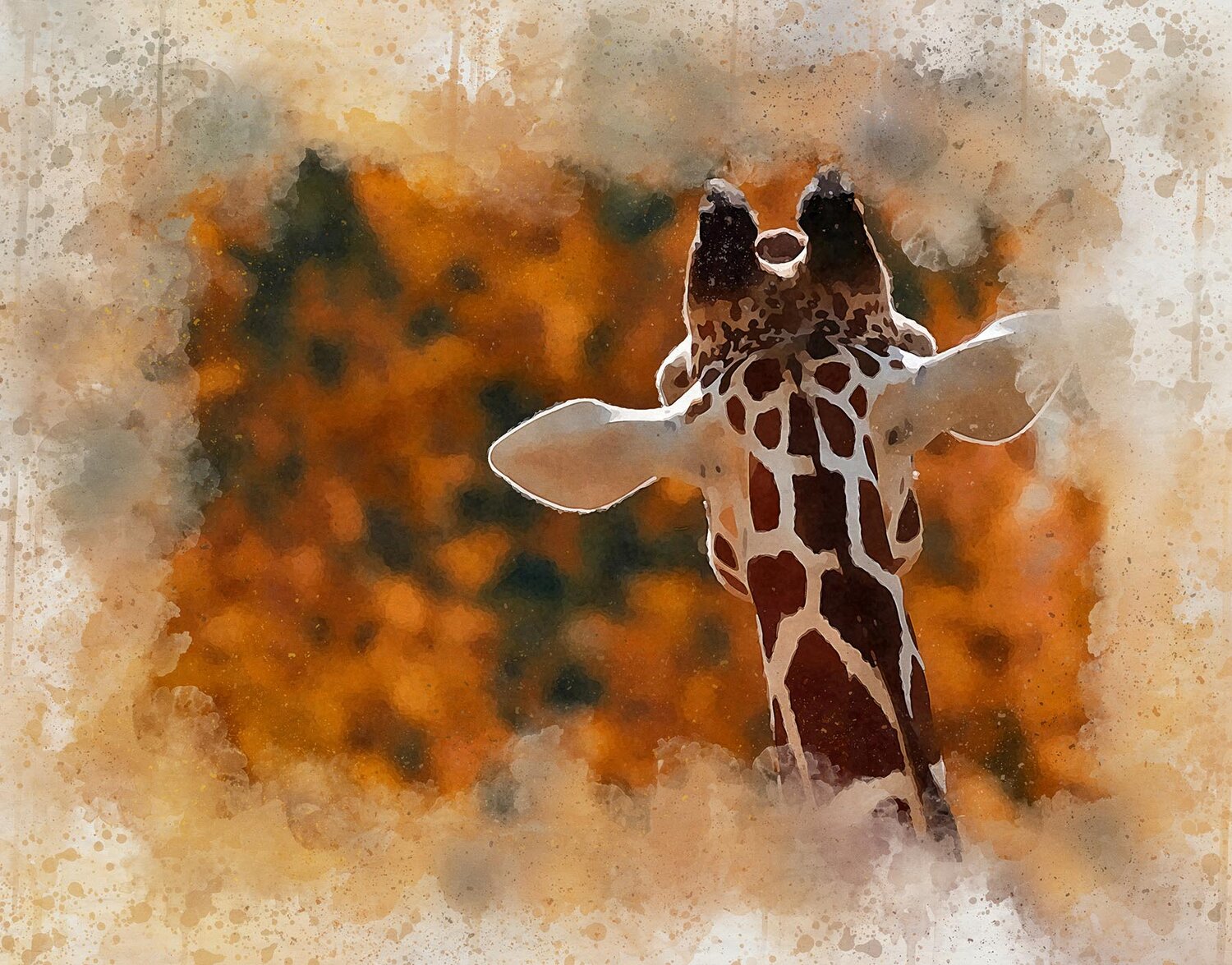 abstract giraffe painting