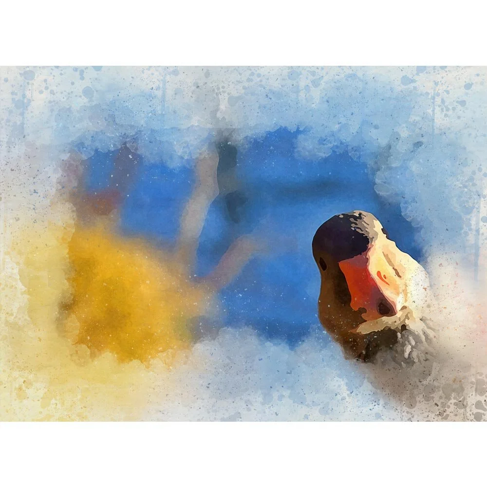 goose head curious and funny abstract figurative painting print