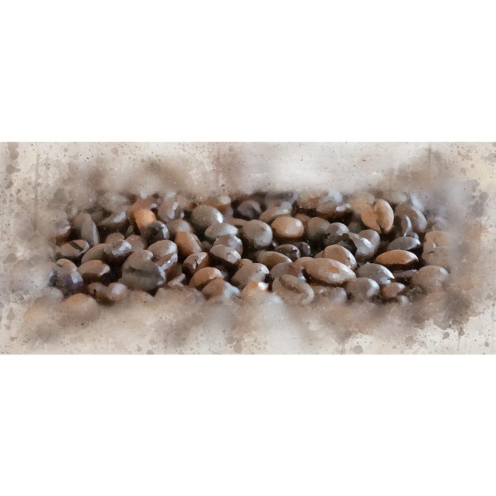 coffee beans close up panorama abstract figurative painting print
