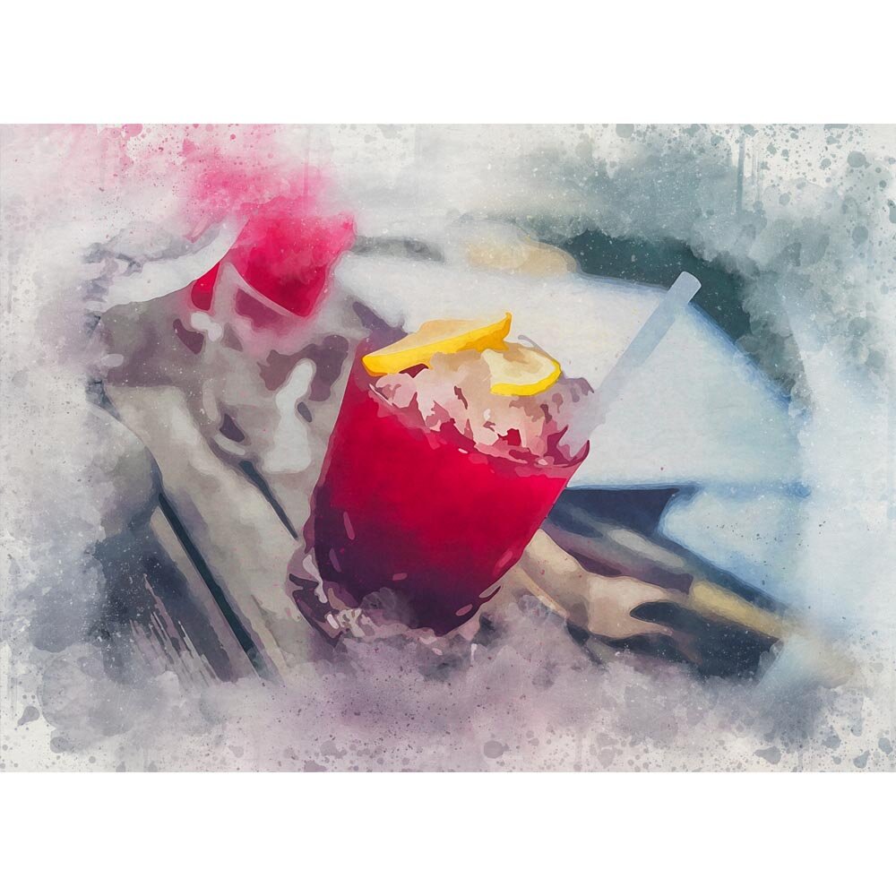 cocktail the bramble abstract figurative painting print
