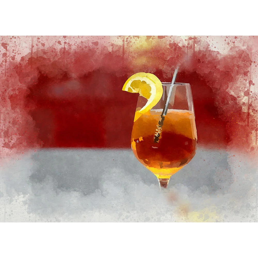 orange blossom cocktail abstract figurative painting print