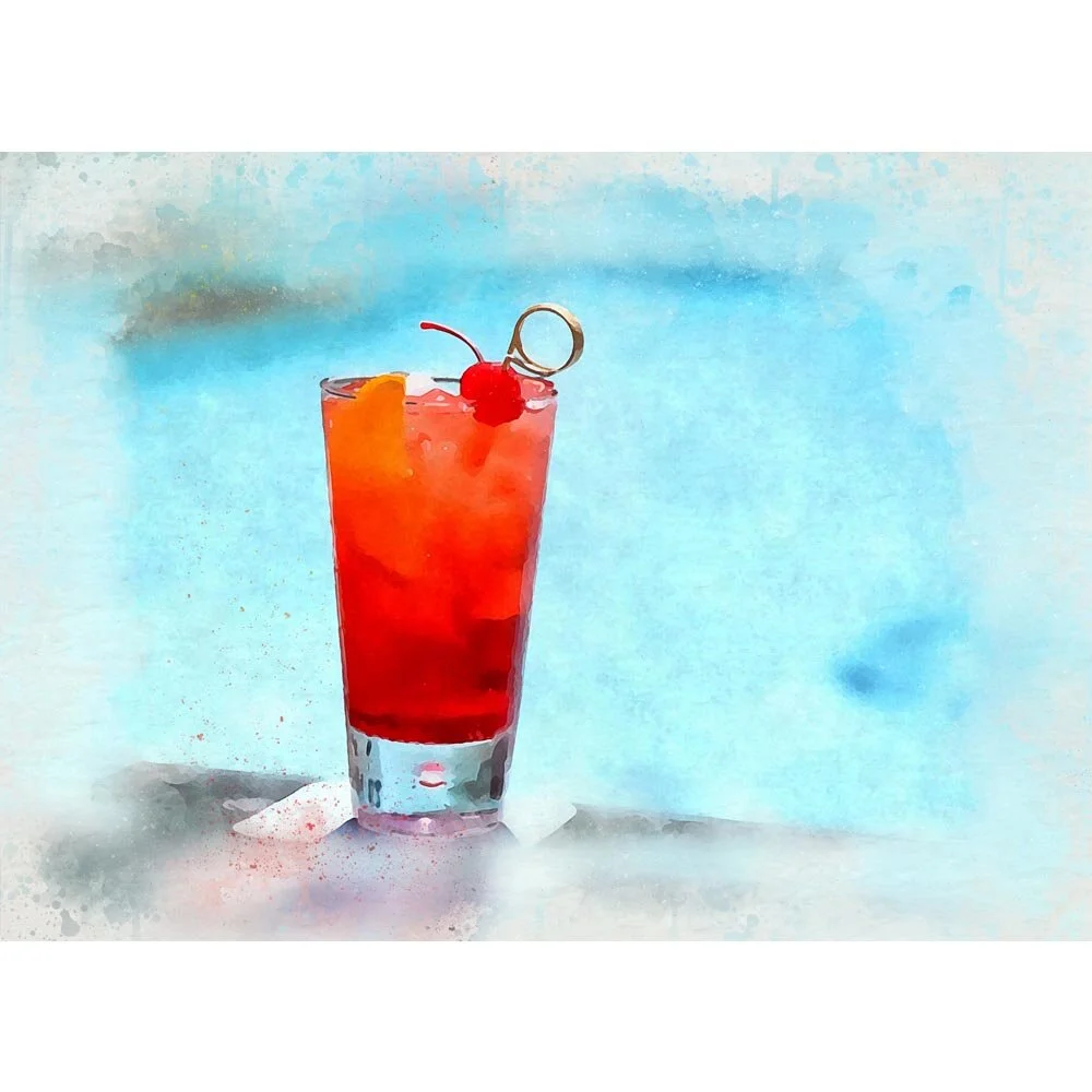 jack and cassis cocktail abstract figurative painting print