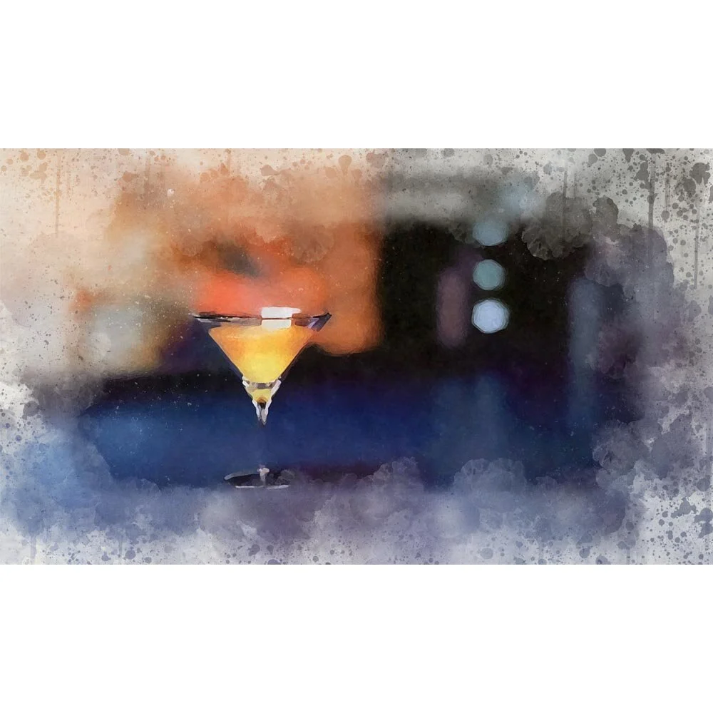 bee's knees cocktail abstract figurative painting print