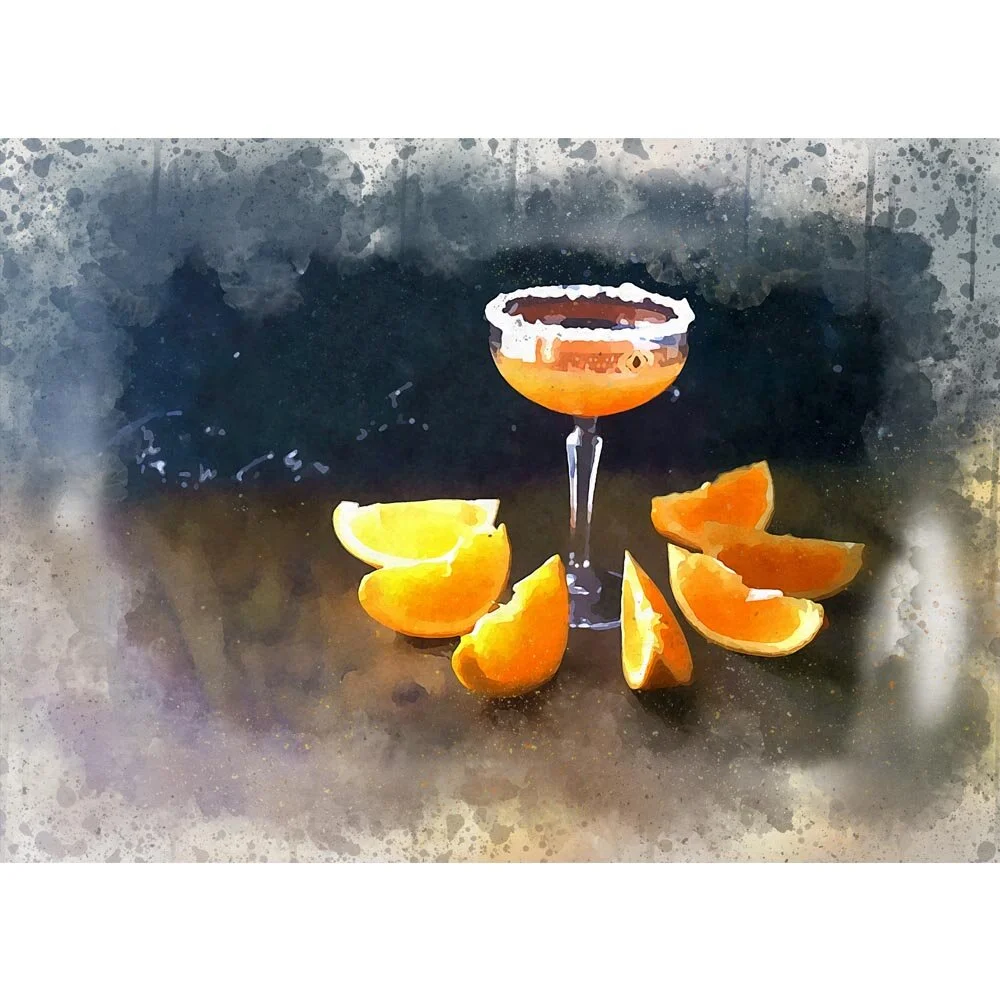 sloe screw cocktail abstract figurative painting print