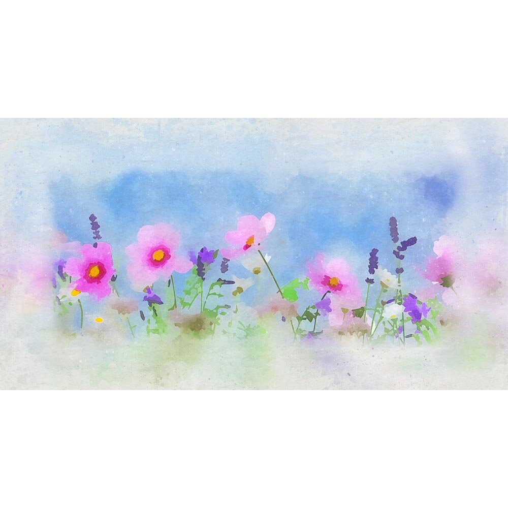 wild flowers in a field abstract figurative print