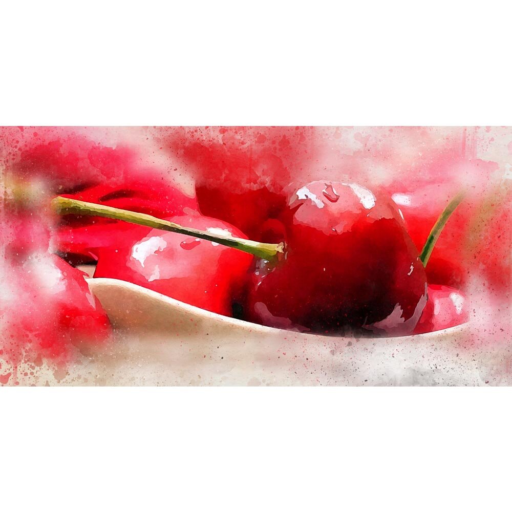 cherry close-up panorama abstract figurative print