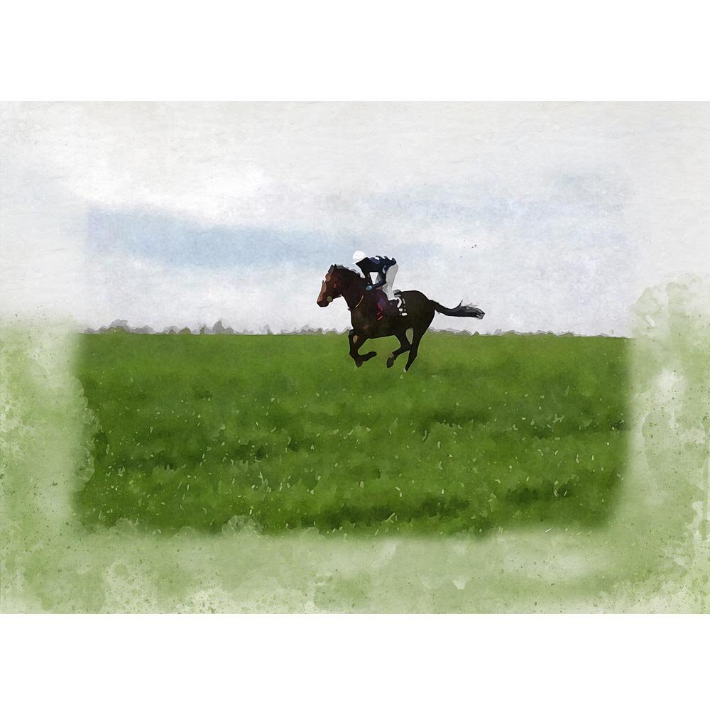 endurance cross country race event abstract figurative print