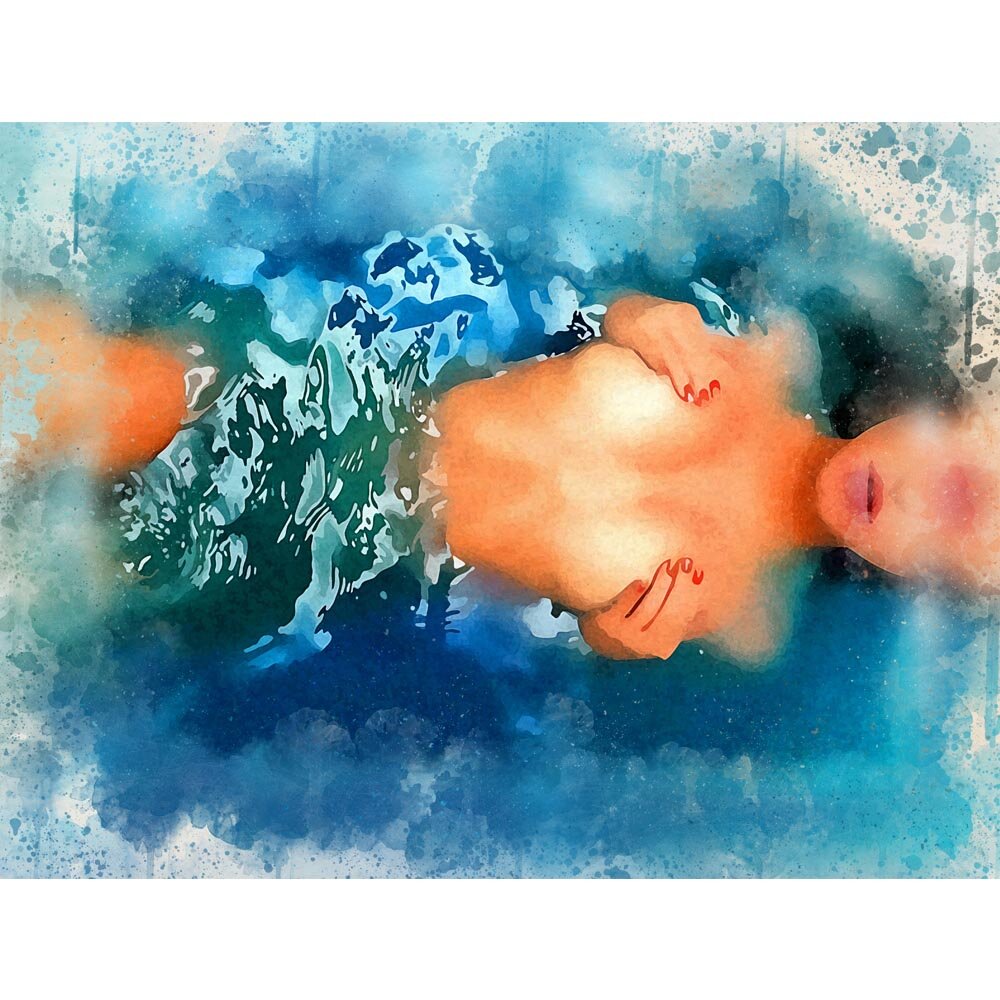 woman taking a bath abstract figurative painting print