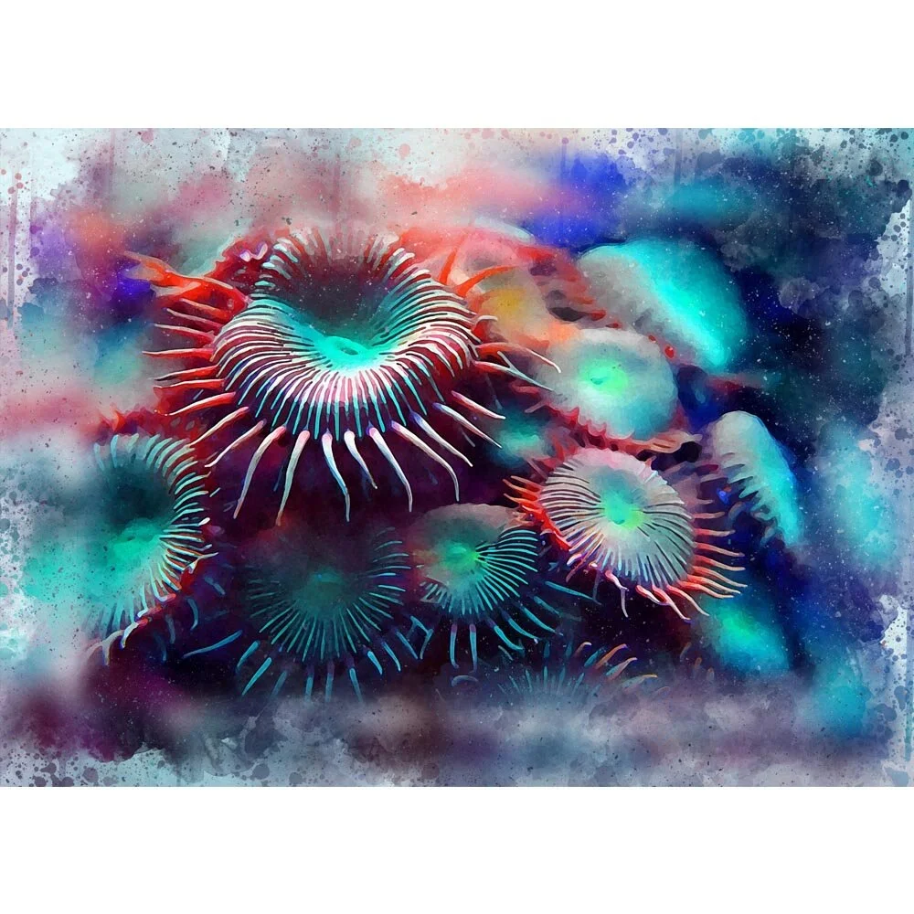 sea anemone underwater abstract figurative  print