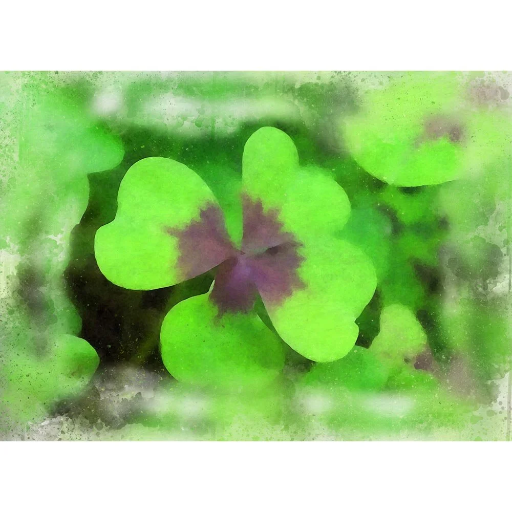 four leaf clover good luck charm abstract figurative  print