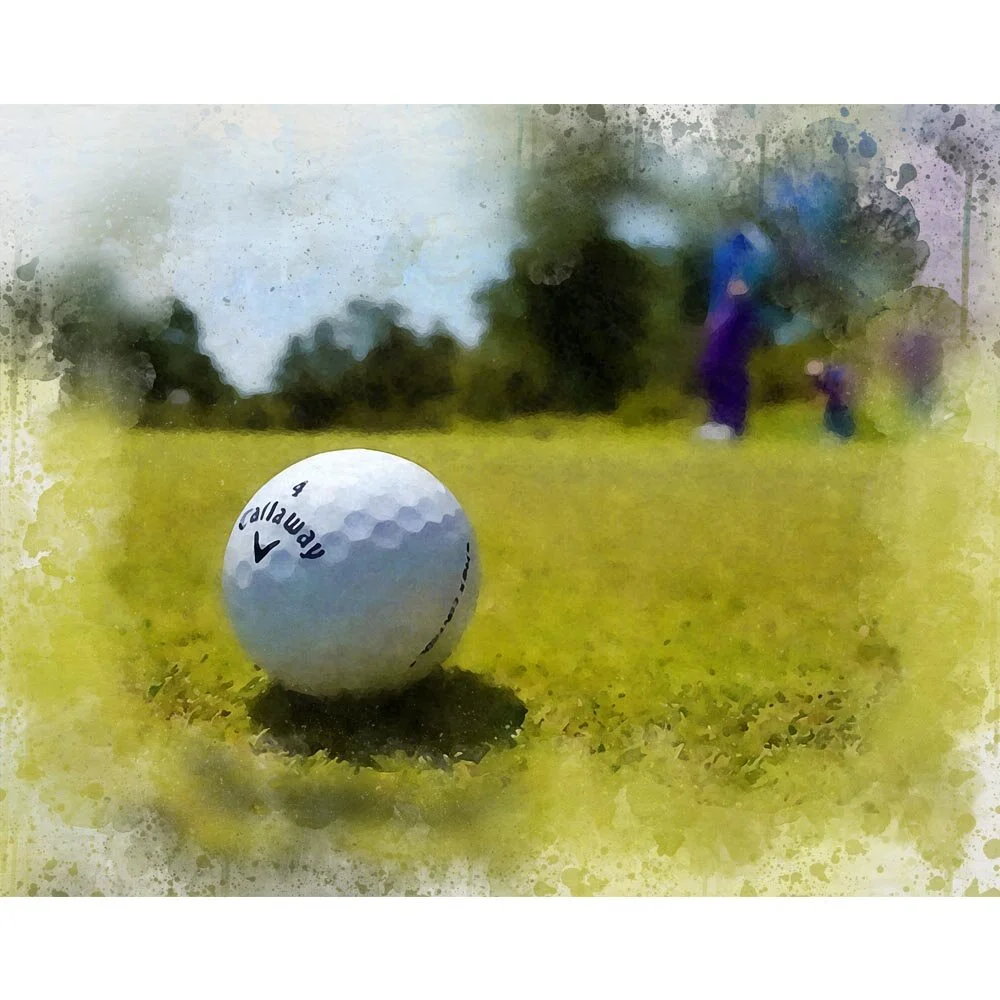 callaway golf ball on the green abstract figurative print