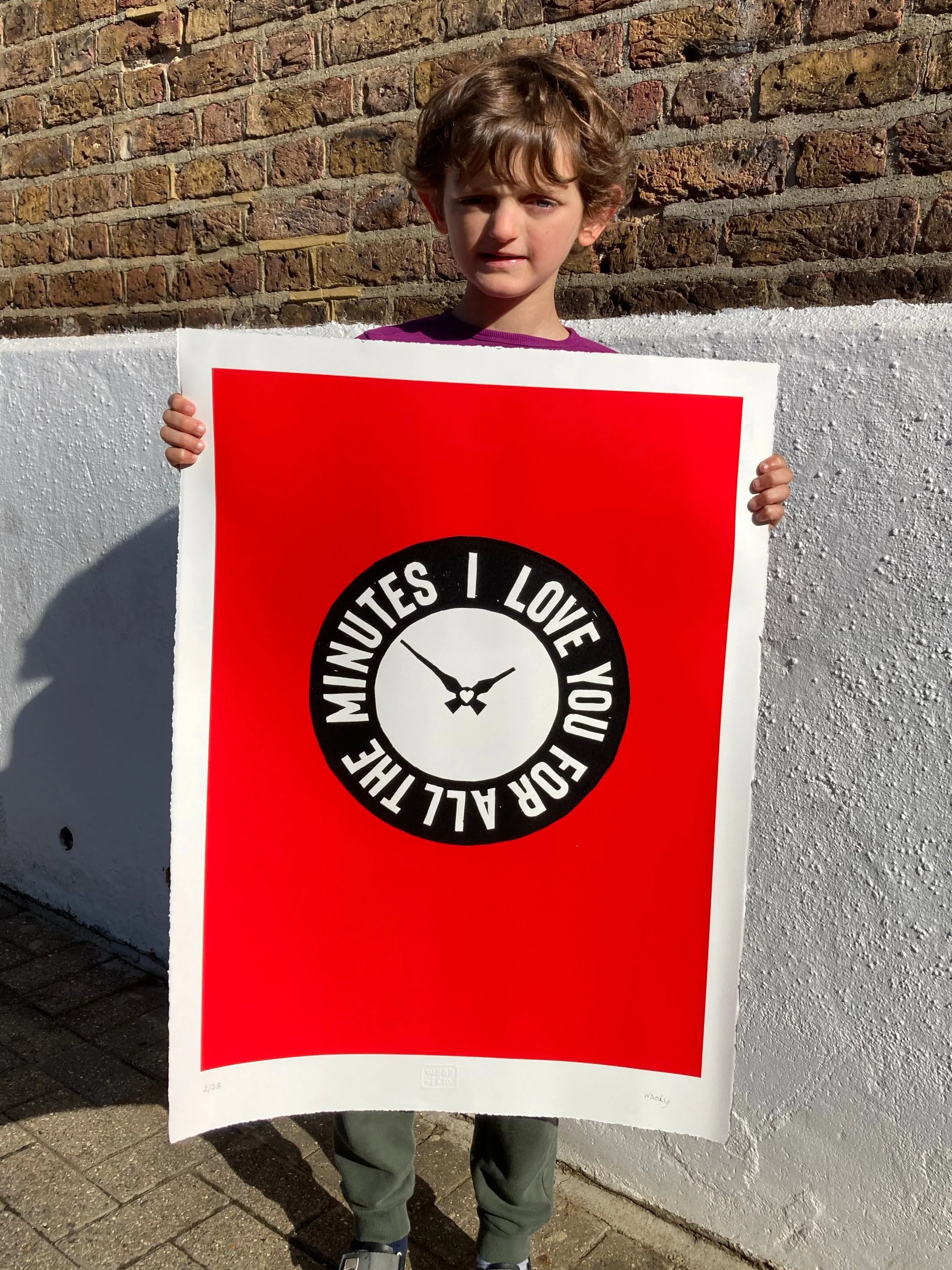 LMITED EDITION Signed 'Minutes' Large Screenprint - RED