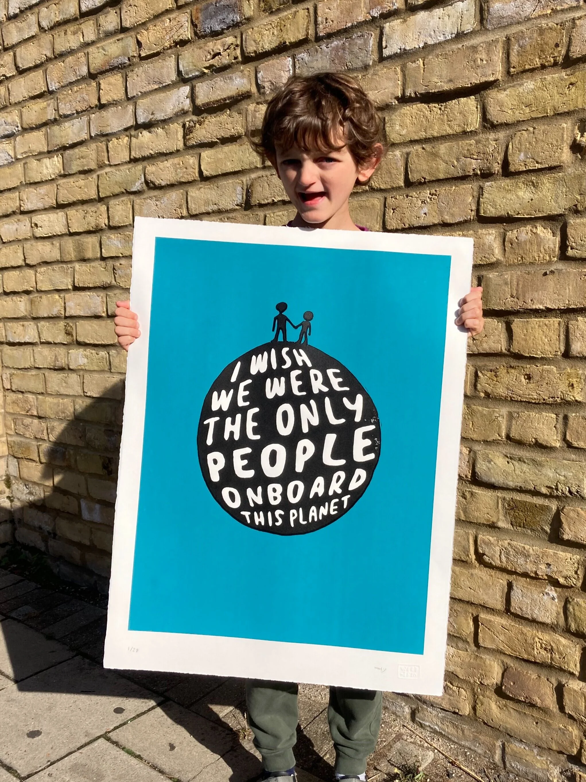 LIMITED EDITION Signed 'Planet' Large Screenprint - BLUE