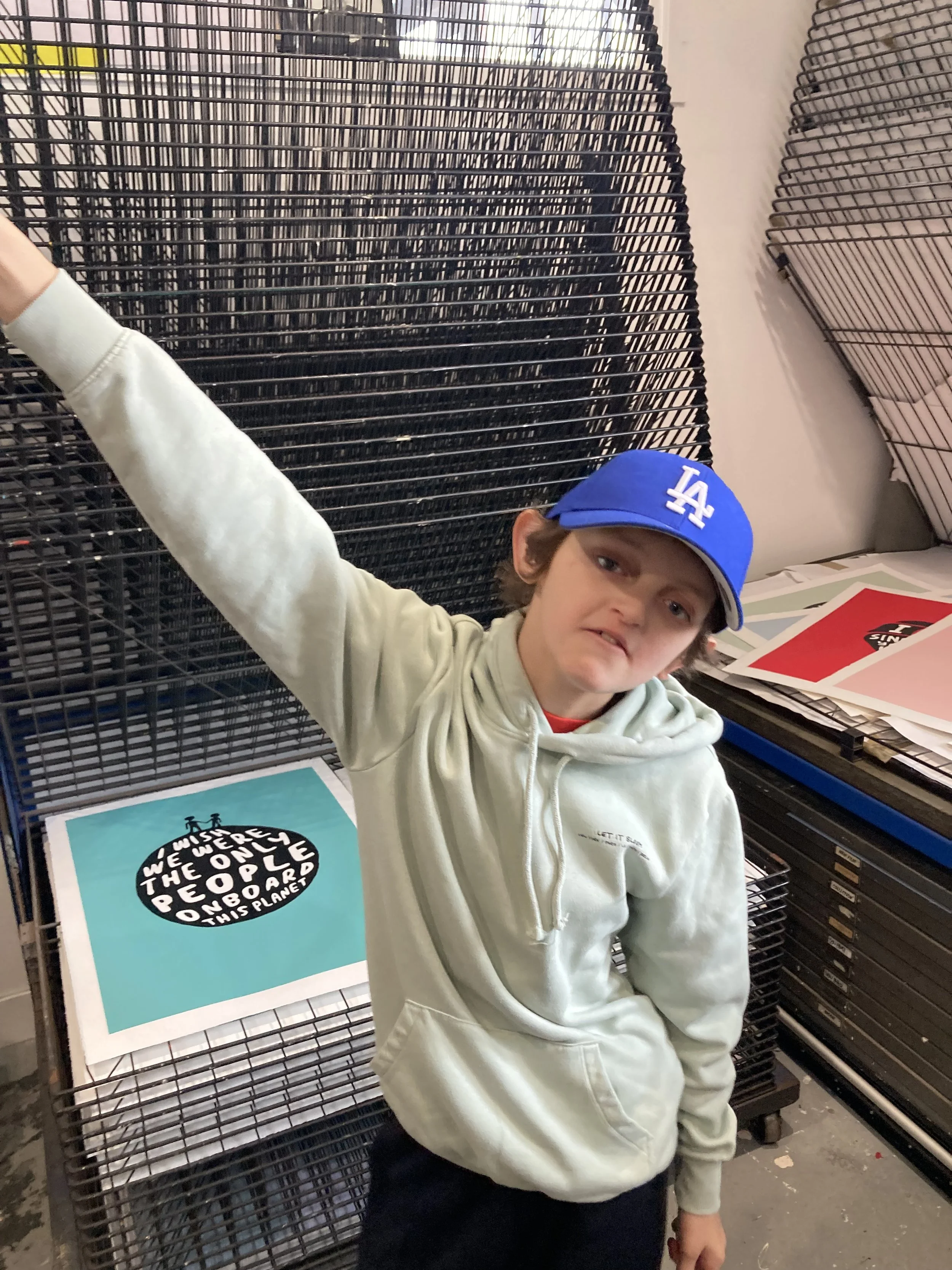 LIMITED EDTION Signed 'Planet' Large Screenprint - AQUA