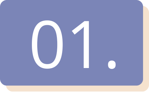 Number one on a purple rectangular background