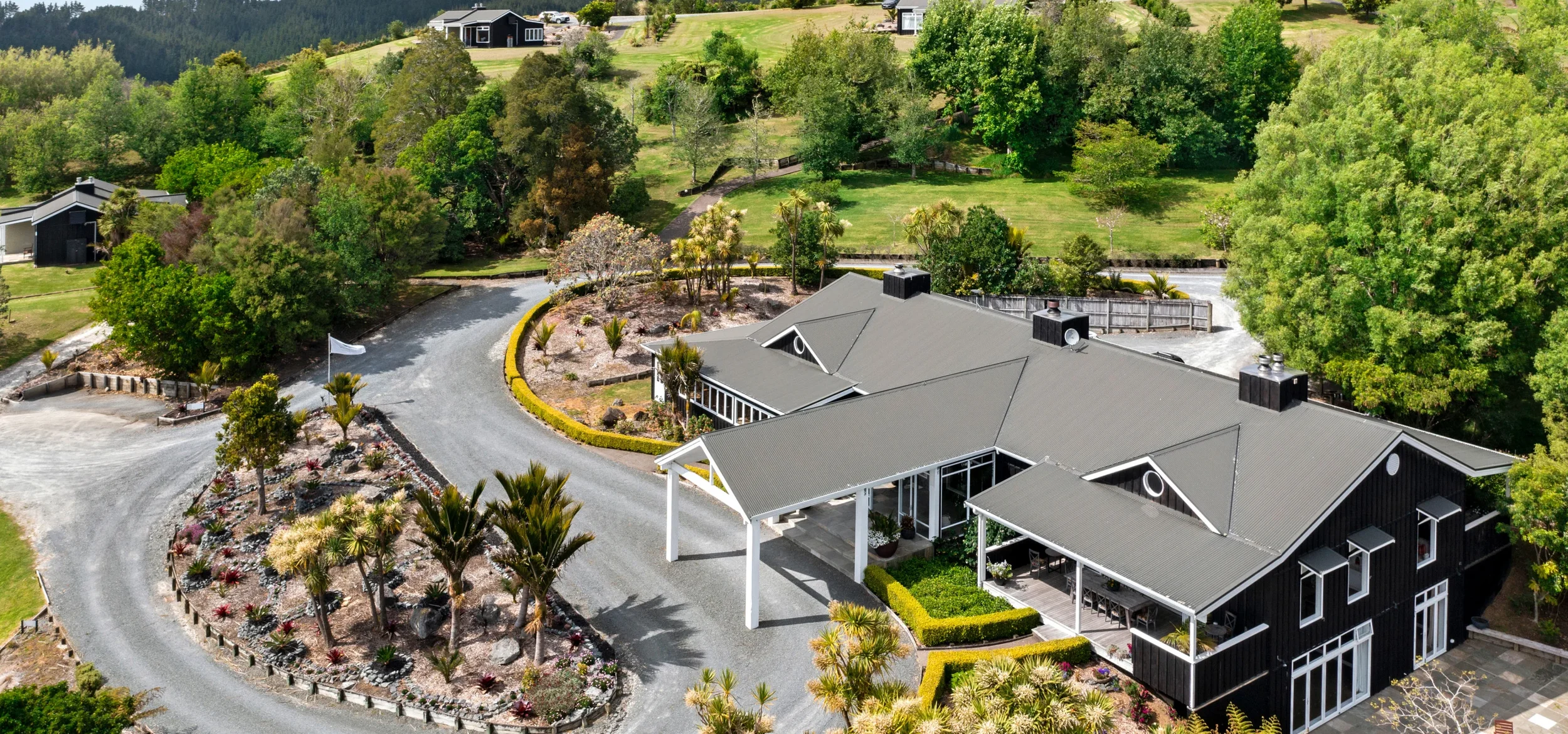 Woodhouse Mountain Lodge scenic drone shot of the lodge