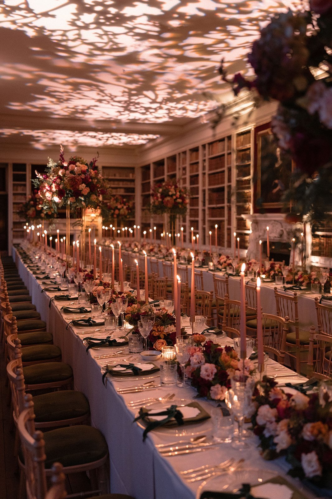 St Giles House wedding - NYE wedding romantic lighting