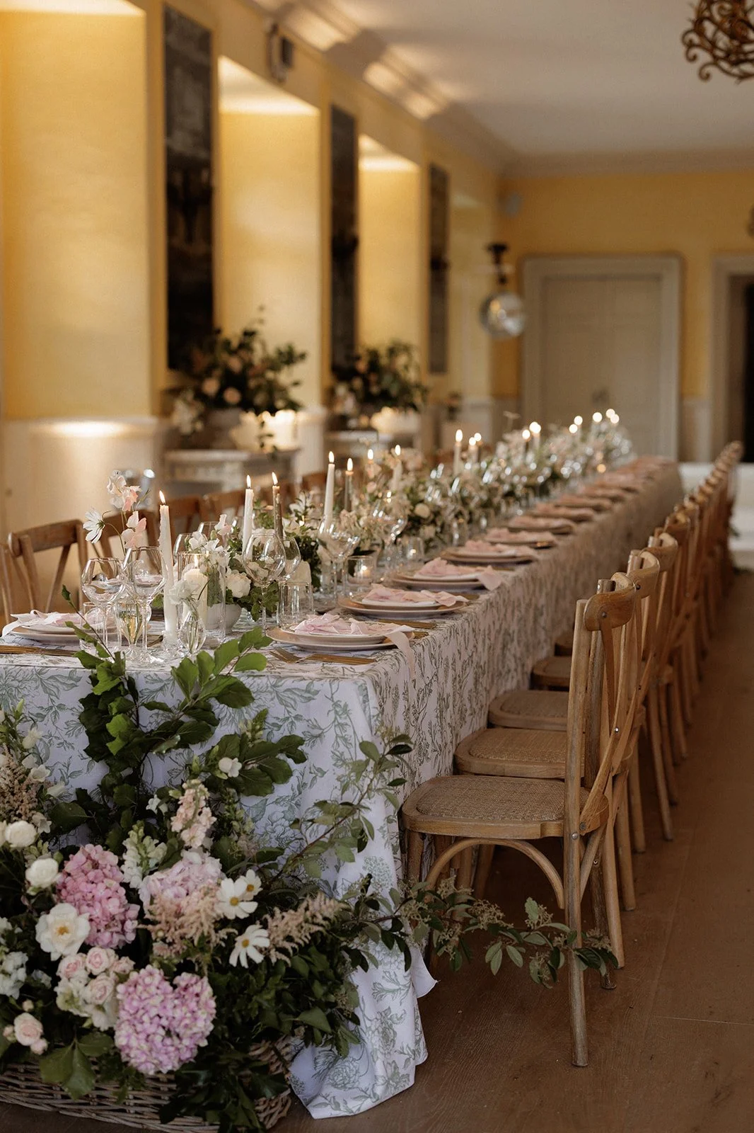 Euridge Manor Wedding - pinks and greens design for tables 