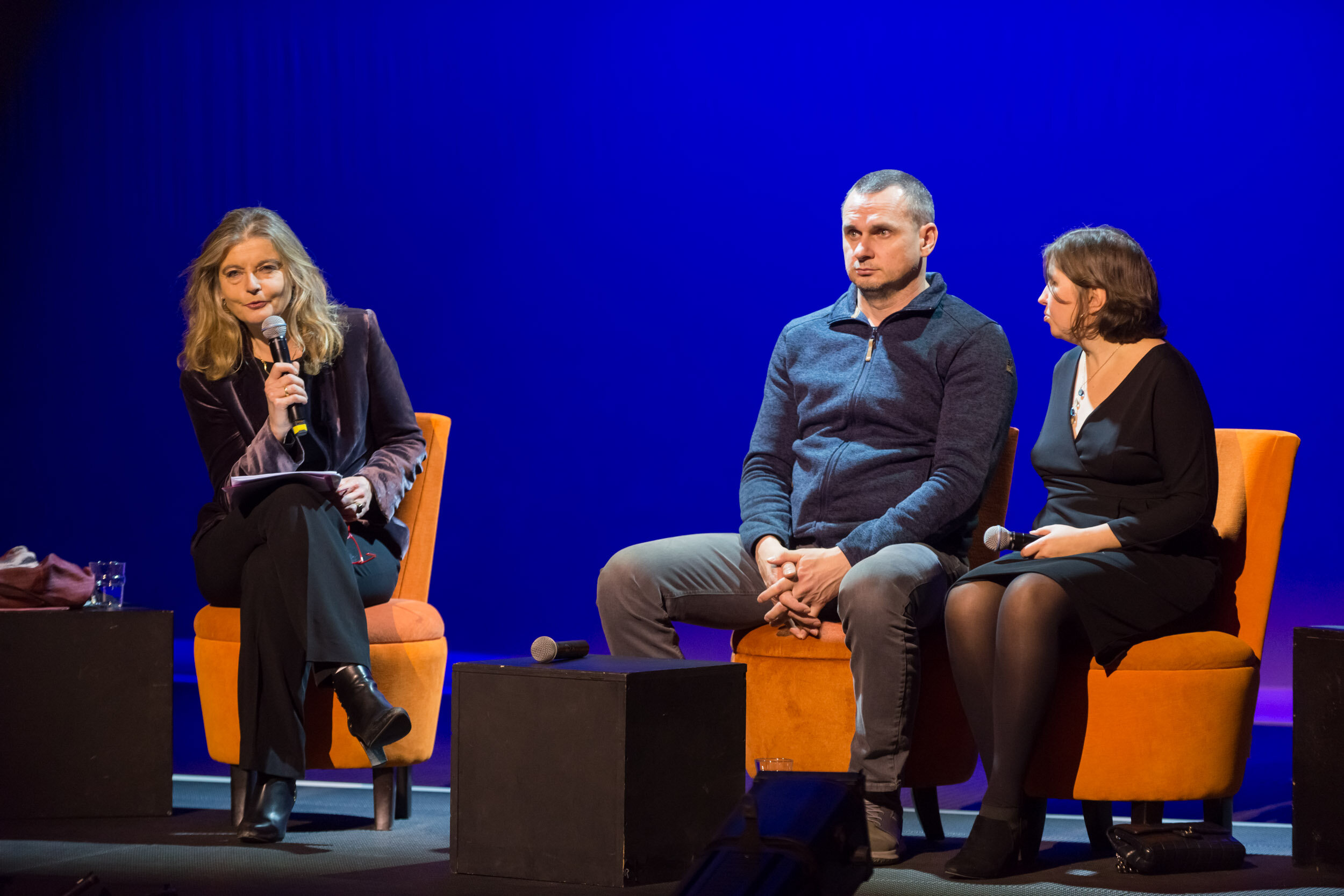 Sandrine Treiner, Oleg Sentsov et Irina Dmytrychyn