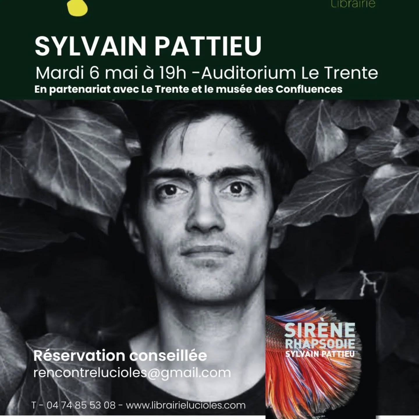 Posted @withregram &bull; @librairie.lucioles 🎉 Rencontrez Sylvain PATTIEU !💥

Une rencontre exceptionnelle avec Sylvain PATTIEU organis&eacute;e par les @bibliotheques_de_vienne , &agrave; l'occasion de la parution de &quot;Sir&egrave;ne rhapsodie