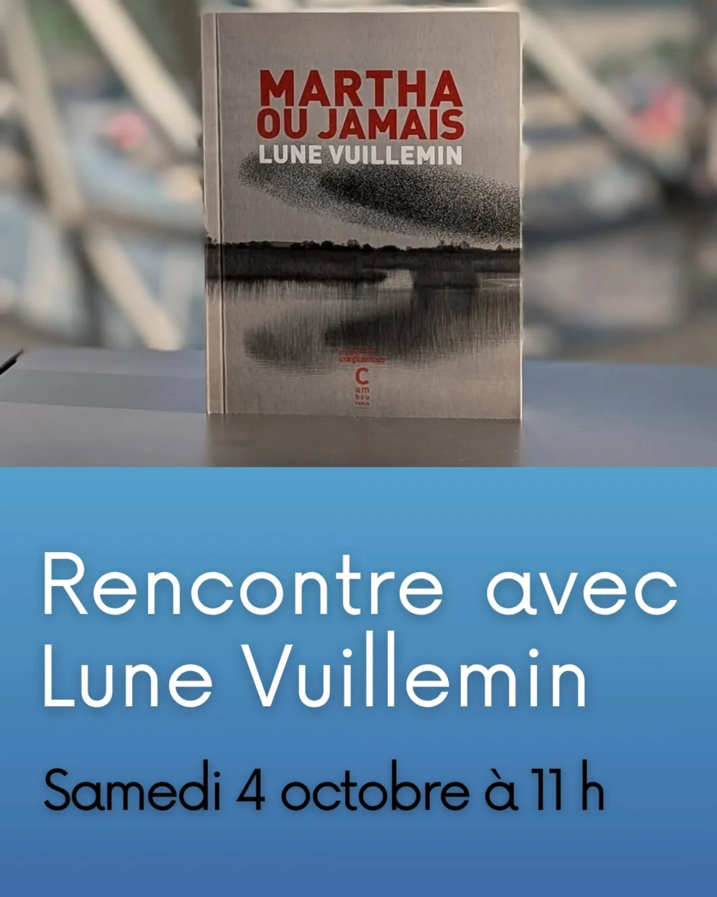 &Agrave; l'occasion de la sortie de &laquo; Martha ou jamais &raquo;, dernier arriv&eacute; dans la collection R&eacute;cits d'objets, venez rencontrer Lune Vuillemin le samedi 4 octobre &agrave; 11h &agrave; la m&eacute;diath&egrave;que B612 de Sain