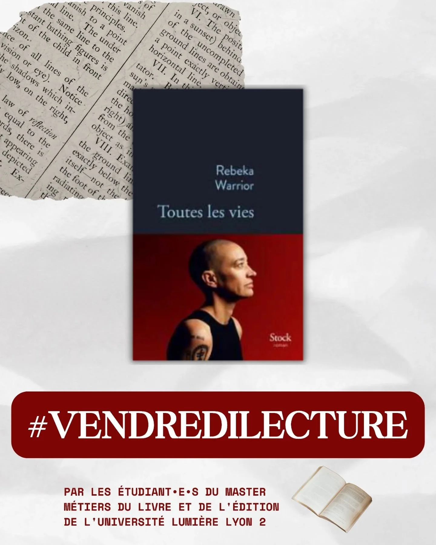 Nous poursuivons notre joyeuse collaboration avec les &eacute;tudiant&bull;e&bull;s en master 1 m&eacute;tiers du livre et de l'&eacute;dition &agrave; l'Universit&eacute; Lumi&egrave;re Lyon 2. D&eacute;couvrez leur proposition de #vendredilecture &