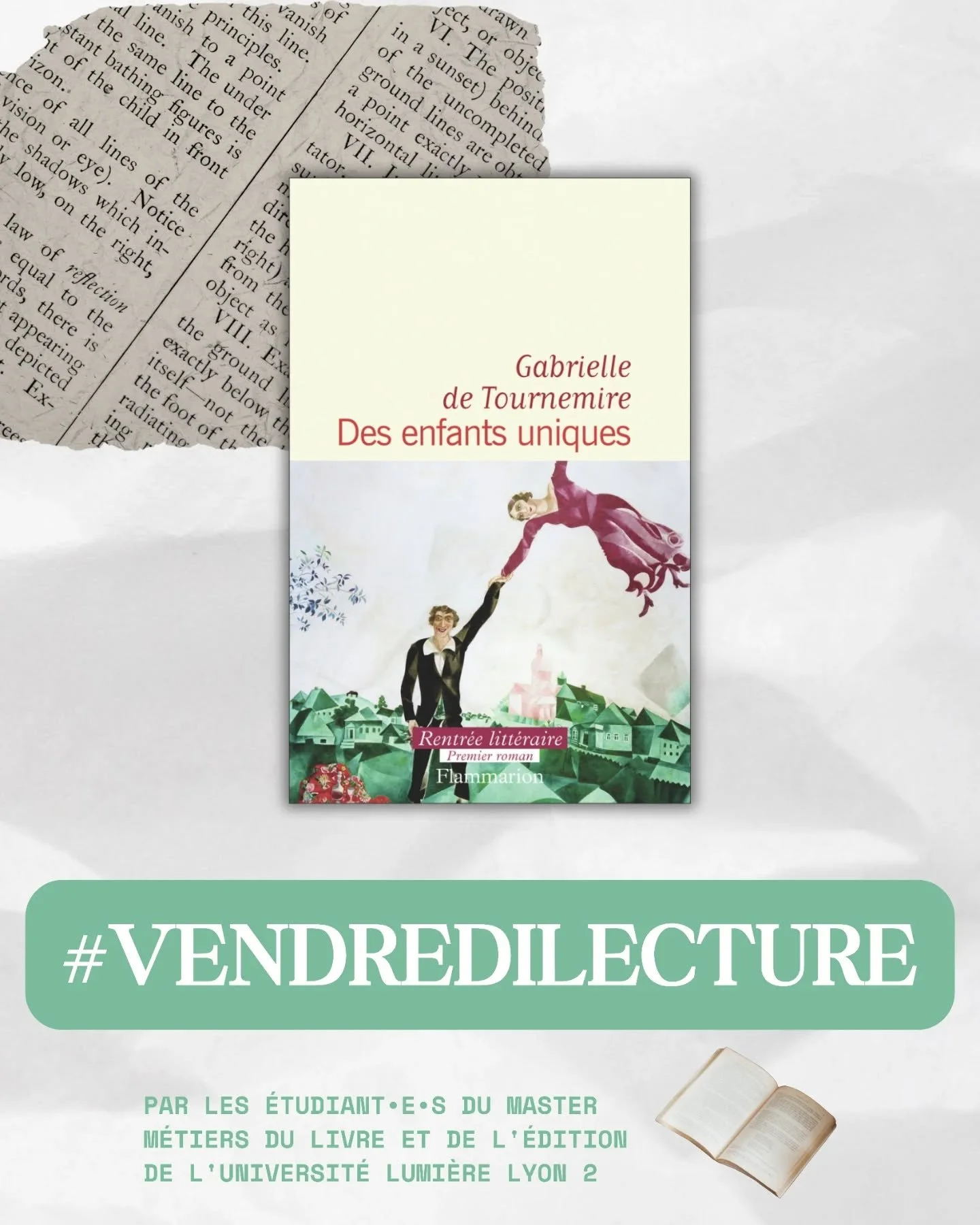 Nous poursuivons notre joyeuse collaboration avec les &eacute;tudiant&bull;e&bull;s en master 1 m&eacute;tiers du livre et de l'&eacute;dition &agrave; l'Universit&eacute; Lumi&egrave;re Lyon 2. D&eacute;couvrez leur proposition de #vendredilecture &