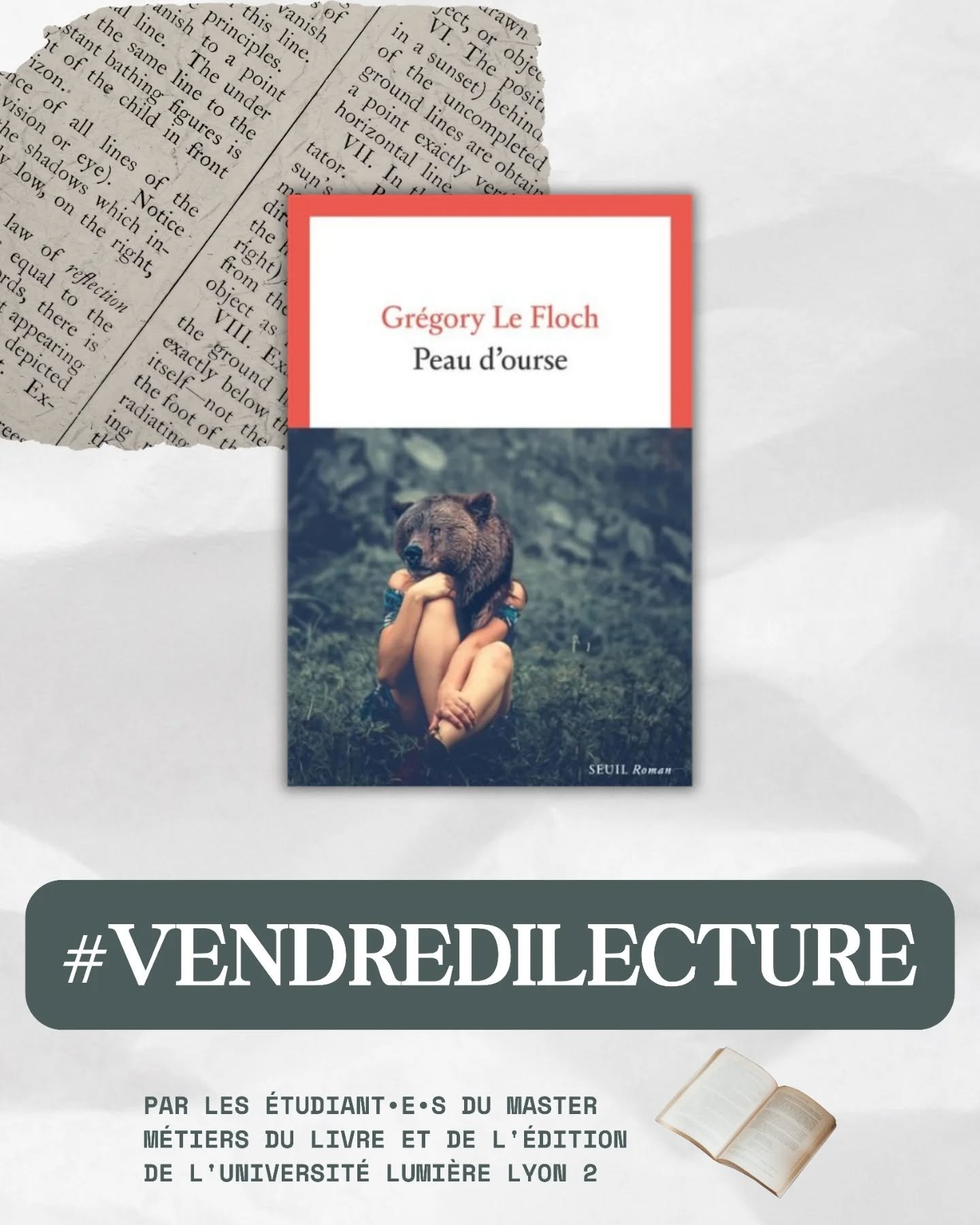 Nous poursuivons notre joyeuse collaboration avec les &eacute;tudiant&bull;e&bull;s en master 1 m&eacute;tiers du livre et de l'&eacute;dition &agrave; l'Universit&eacute; Lumi&egrave;re Lyon 2. D&eacute;couvrez leur proposition de #vendredilecture &